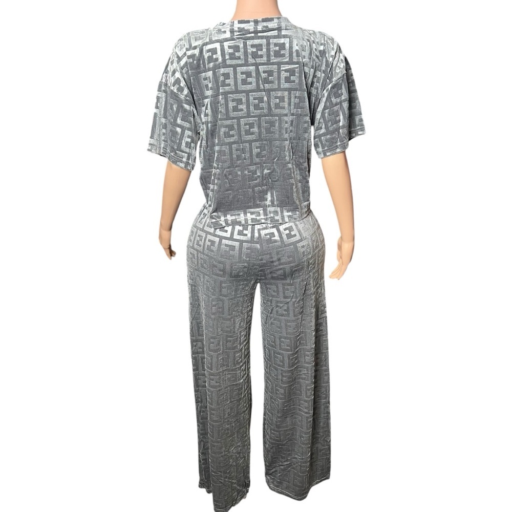 Gray Monogram Lounge Set - Picture 3 of 3